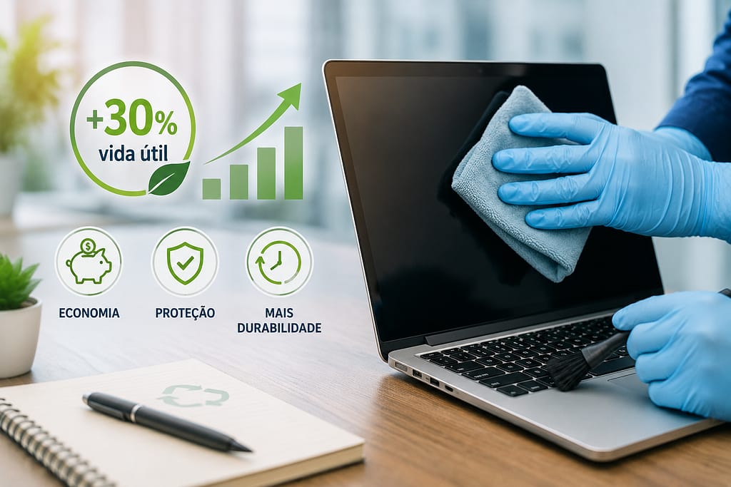 A VIDA ÚTIL DOS NOTEBOOKS DA SUA EMPRESA EM ATÉ 30% economia inteligente como a higienizacao regular pode aumentar a vida util dos notebooks da sua empresa em ate 30