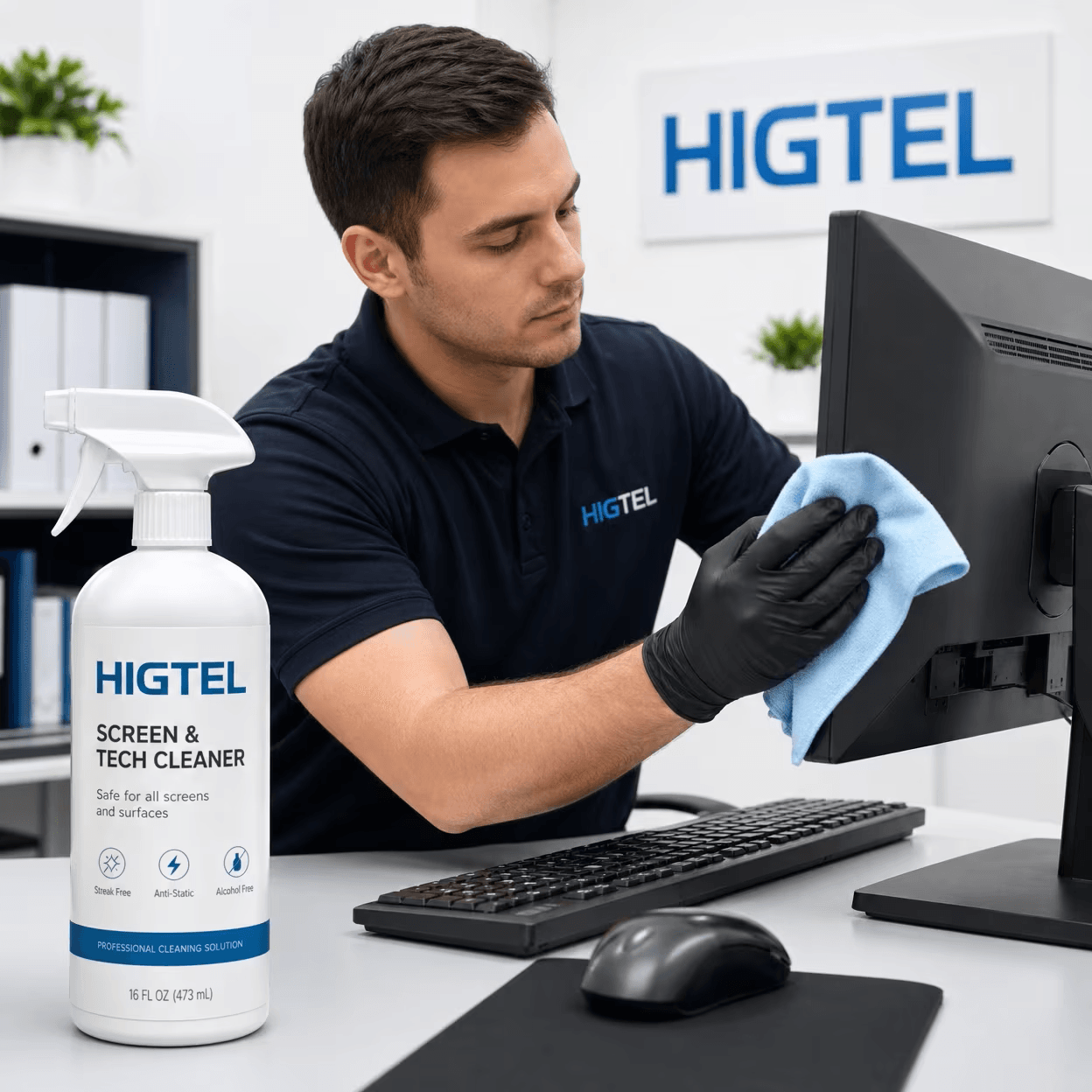 Serviço de limpeza completa e higienização de equipamentos de informática realizado pela Higtel